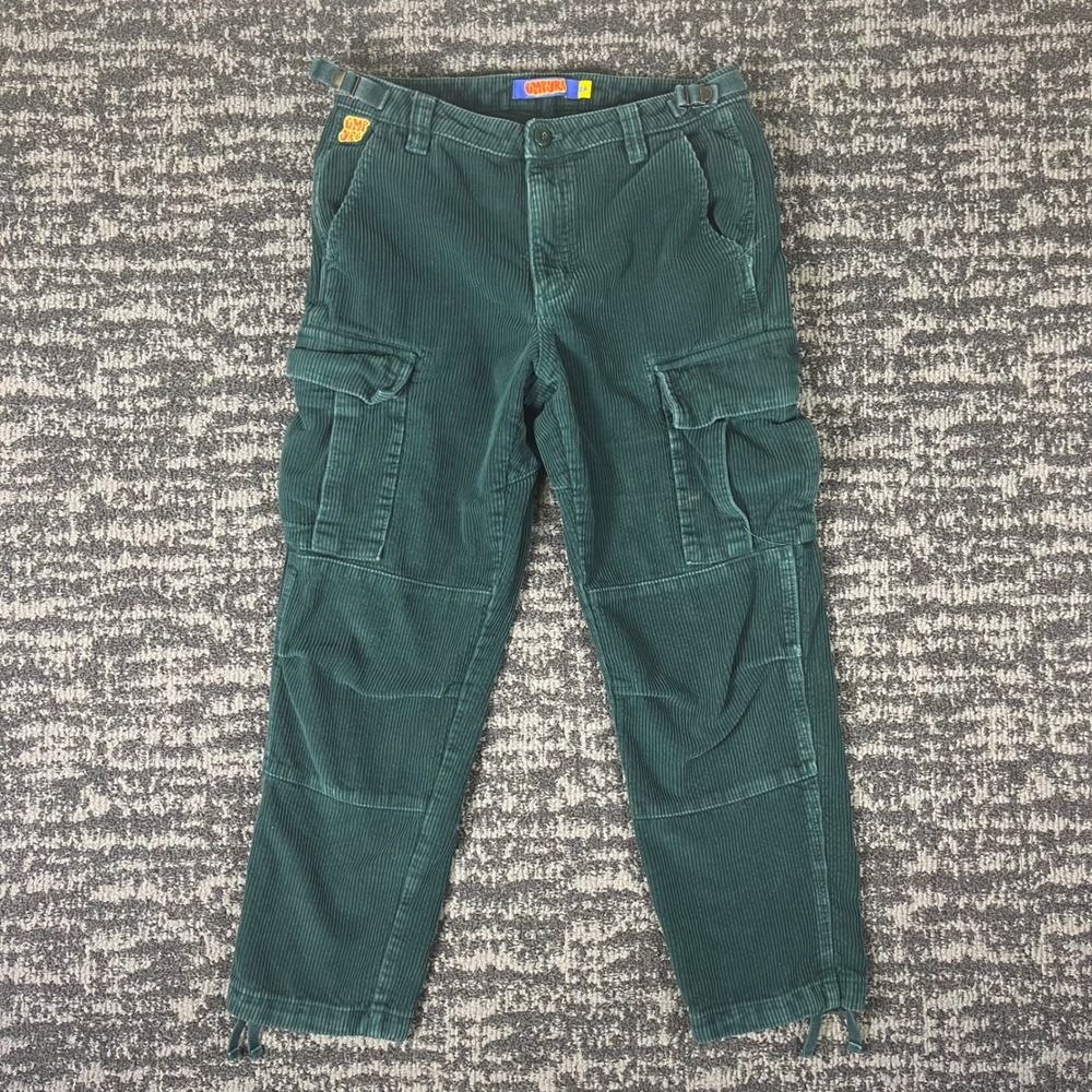 Empyre Relaxed Fit Corduroy Cargo Pants Mens 28 Green Skate Streetwear Utility